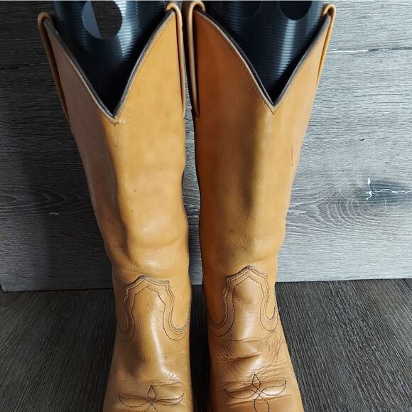 Vintage Frye Heeled Pull On Western Cowboy Boots Size 5.5B - Picture 6 of 14